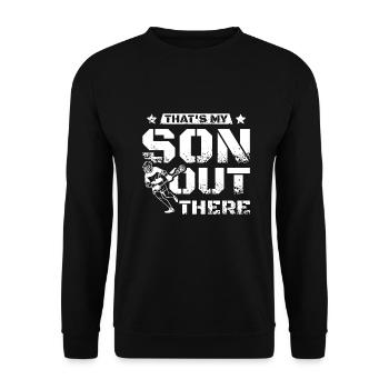 That's my son out there lacrosse - Unisex Sweatshirt - black - Front - Alina (178cm) & Michal (187cm)