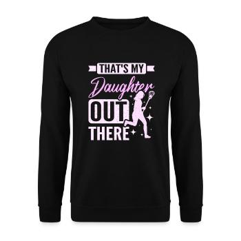 That's my daughter out there Lacrosse - Unisex Sweatshirt - black - Front - Alina (178cm) & Michal (187cm)