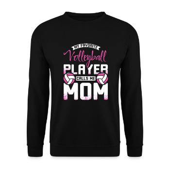 My favorite volleyball player calls me mom - Unisex Pullover - Schwarz - Vorne - Alina (178cm) & Michal (187cm)