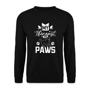 My therapist has paws labrador - Unisex Sweatshirt - black - Front - Alina (178cm) & Michal (187cm)