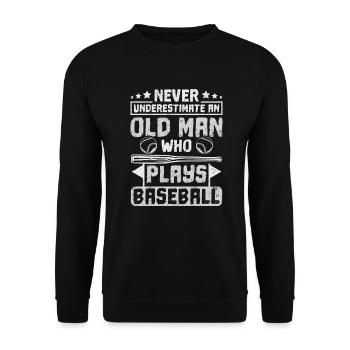 Ne sous-estimez jamais un vieil homme qui joue au baseball - Sweat-shirt Unisexe - noir - Devant - Alina (178cm) & Michal (187cm)