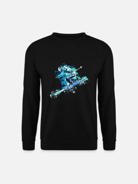 Splash Art Wintersport Skiing Ski Skier - Unisex Pullover - Schwarz