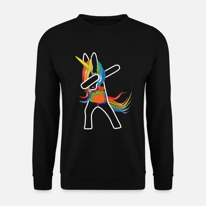 Einhorn dabbing von Innen - Unisex Pullover - Schwarz