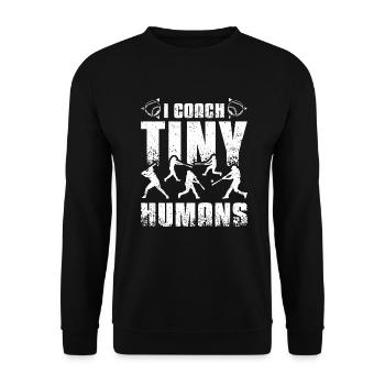 I coach tiny humans baseball coach - Unisex Pullover - Schwarz - Vorne - Alina (178cm) & Michal (187cm)
