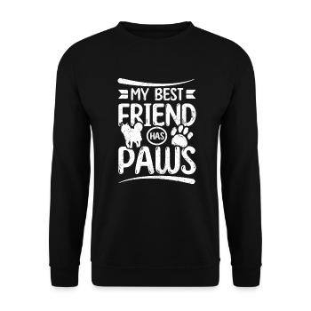 My best friend has paws siberian husky - Unisex Pullover - Schwarz - Vorne - Alina (178cm) & Michal (187cm)