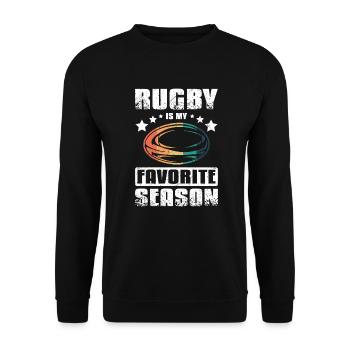 Rugby is my Favorite season - Unisex Pullover - Schwarz - Vorne - Alina (178cm) & Michal (187cm)