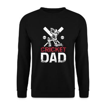 Fathers Day Daddy Cricket Dad - Unisex Pullover - Schwarz - Vorne - Alina (178cm) & Michal (187cm)