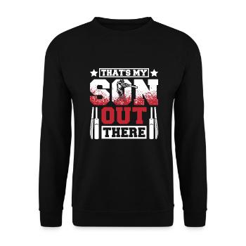 That's my son out there cricket son - Unisex Pullover - Schwarz - Vorne - Alina (178cm) & Michal (187cm)