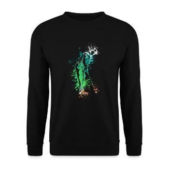 Splash Art Golf Golfeur - Sweat-shirt Unisexe - noir - Devant - Alina (178cm) & Michal (187cm)