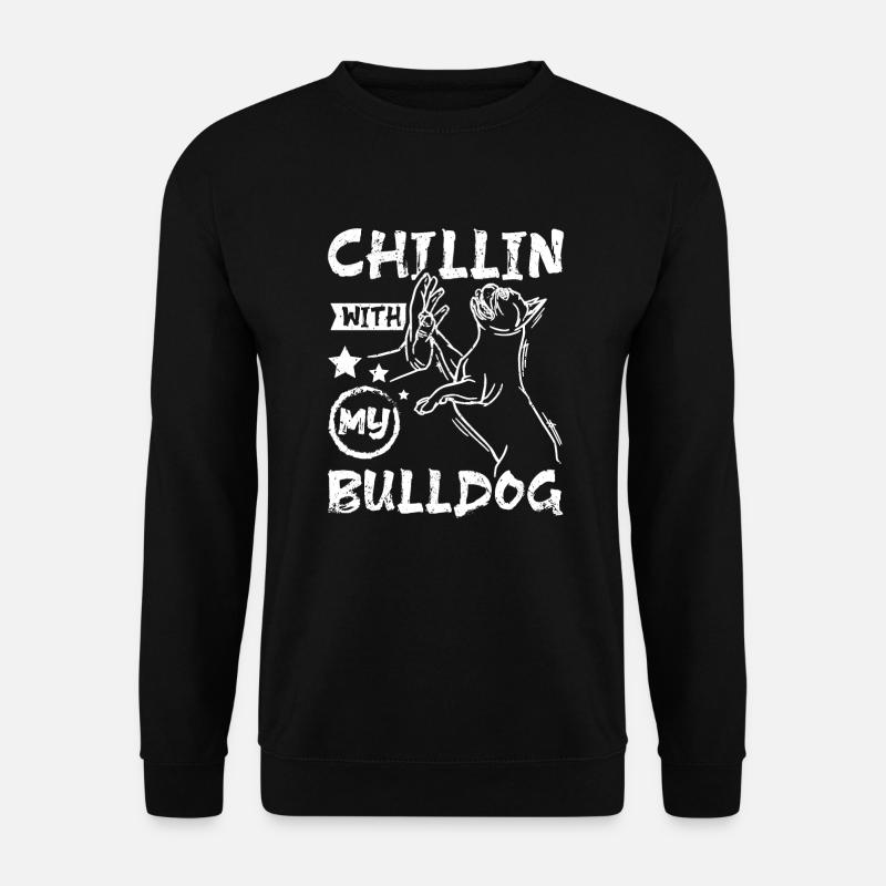 Chillin avec mon bouledogue français - Sweat-shirt Unisexe - noir