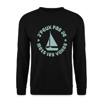 J'peux pas je mets les voiles ! - Sweat-shirt Unisexe - noir - Devant - Alina (178cm) & Michal (187cm)