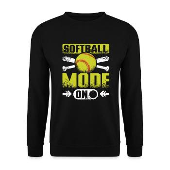Softball mode on - Unisex Sweatshirt - black - Front - Alina (178cm) & Michal (187cm)
