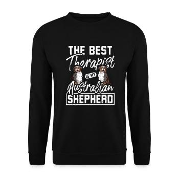 Le meilleur thérapeute est mon berger australien - Sweat-shirt Unisexe - noir - Devant - Alina (178cm) & Michal (187cm)