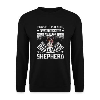 Je pensais à mon berger australien - Sweat-shirt Unisexe - noir - Devant - Alina (178cm) & Michal (187cm)