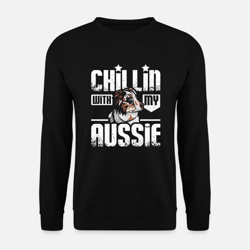 Chillin with my aussie - Unisex Sweatshirt - black