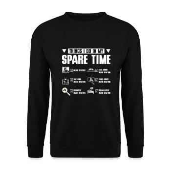Things I do in my spare time rollerblade - Unisex Sweatshirt - black - Front - Alina (178cm) & Michal (187cm)