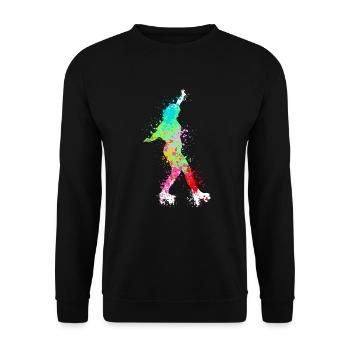 Patin à roues alignées Splash Art - Sweat-shirt Unisexe - noir - Devant - Alina (178cm) & Michal (187cm)