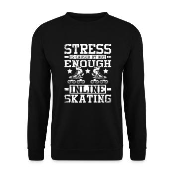Le stress est causé par le manque de patin à roues alignées - Sweat-shirt Unisexe - noir - Devant - Alina (178cm) & Michal (187cm)