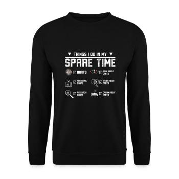 Things I do in my spare time playing darts - Unisex Pullover - Schwarz - Vorne - Alina (178cm) & Michal (187cm)