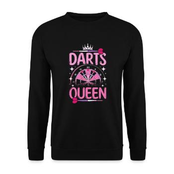Darts queen - Unisex Pullover - Schwarz - Vorne - Alina (178cm) & Michal (187cm)