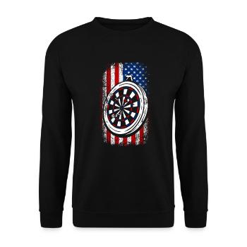 Usa American flag 4th of july Darts - Unisex Pullover - Schwarz - Vorne - Alina (178cm) & Michal (187cm)