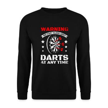 Ich fange an, über Darts zu sprechen - Unisex Pullover - Schwarz - Vorne - Alina (178cm) & Michal (187cm)
