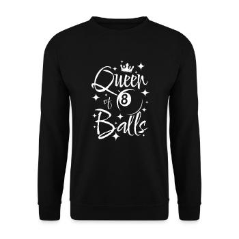 Pool billard queen of 8 balls - Unisex Pullover - Schwarz - Vorne - Alina (178cm) & Michal (187cm)