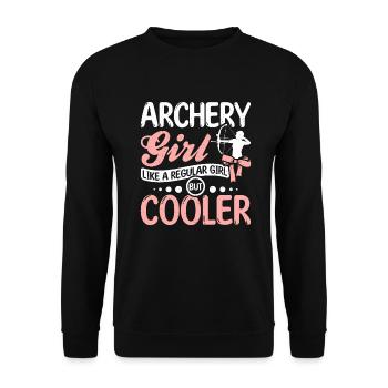 Archery girl like a regular girl but cooler - Unisex Sweatshirt - black - Front - Alina (178cm) & Michal (187cm)