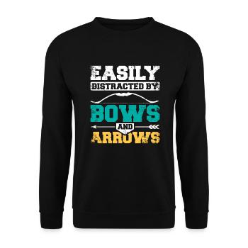 Easily distracted by bow and arrow - Unisex Sweatshirt - black - Front - Alina (178cm) & Michal (187cm)