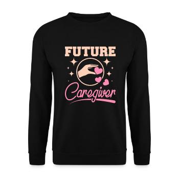 Training for future nurses - Unisex Sweatshirt - black - Front - Alina (178cm) & Michal (187cm)
