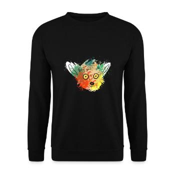 Splash Art Ringtail Maki Madagascar lémuriens - Sweat-shirt Unisexe - noir - Devant - Alina (178cm) & Michal (187cm)