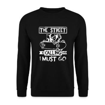 The street calls skateboarding - Unisex Sweatshirt - black - Front - Alina (178cm) & Michal (187cm)