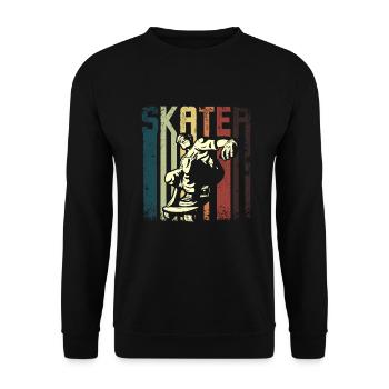 Retro Vintage Skateboarding - Unisex Sweatshirt - black - Front - Alina (178cm) & Michal (187cm)