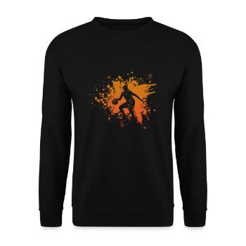 Splash Orange Basketball Girls - Unisex Sweatshirt - black - Front - Alina (178cm) & Michal (187cm)