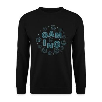 gaming-scene-blue - Unisex Pullover - Schwarz - Vorne - Alina (178cm) & Michal (187cm)