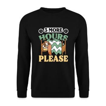 Dormir 3 heures de plus s’il vous plaît Paresseux - Sweat-shirt Unisexe - noir - Devant - Alina (178cm) & Michal (187cm)