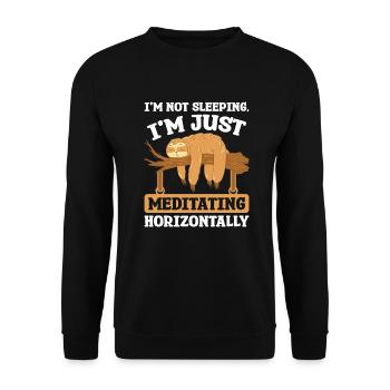 Méditation du sommeil horizontalement Paresseux - Sweat-shirt Unisexe - noir - Devant - Alina (178cm) & Michal (187cm)