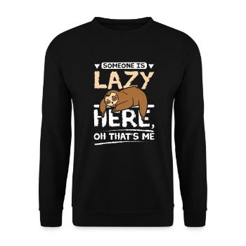 Quelqu’un est paresseux ici Paresseux - Sweat-shirt Unisexe - noir - Devant - Alina (178cm) & Michal (187cm)