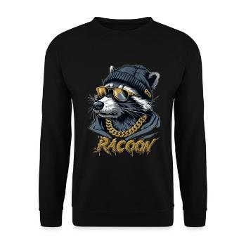 Raton laveur - Sweat-shirt Unisexe - noir - Devant - Alina (178cm) & Michal (187cm)