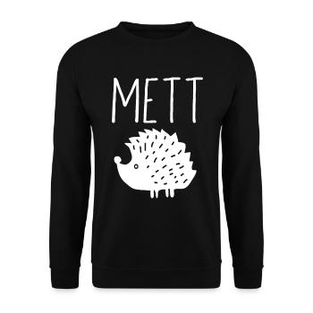 Mettigel Mett Igel Hackfleisch Fleischesser Hackk - Unisex Pullover - Schwarz - Vorne - Alina (178cm) & Michal (187cm)