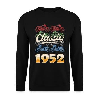 Biker 71st Birthday 1952 71 Years Anniversary - Unisex Sweatshirt - black - Front - Alina (178cm) & Michal (187cm)
