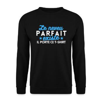 Le neveu parfait existe il porte ce t-shirt - Sweat-shirt Unisexe - noir - Devant - Alina (178cm) & Michal (187cm)