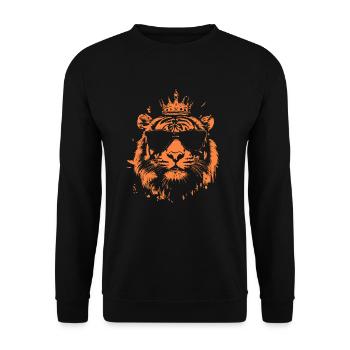 Tigre avec des lunettes de soleil et une couronne sur la tête - Sweat-shirt Unisexe - noir - Devant - Alina (178cm) & Michal (187cm)