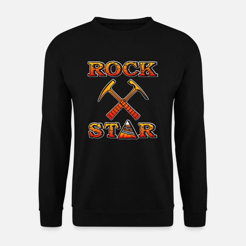 Rock Star geology orange gray - Unisex Sweatshirt - black