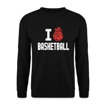 Ich Liebe Basketball Basketballer Geschenkidee - Unisex Pullover - Schwarz - Vorne - Alina (178cm) & Michal (187cm)