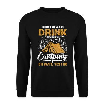 Camping Beer Tent Mountains Hiking Camper - Unisex Sweatshirt - black - Front - Alina (178cm) & Michal (187cm)