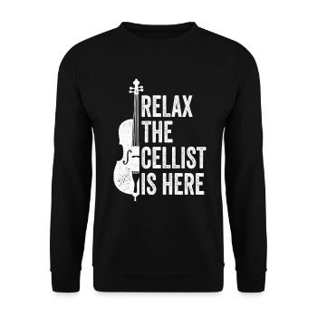 Détendez-vous Le violoncelliste est ici Violoncelliste - Sweat-shirt Unisexe - noir - Devant - Alina (178cm) & Michal (187cm)