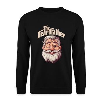 The Beardfather Gift for Bearded Fathers - Unisex Sweatshirt - black - Front - Alina (178cm) & Michal (187cm)