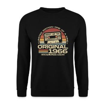 Vintage, 1966, Vintage Retro, Cadeau d’anniversaire - Sweat-shirt Unisexe - noir - Devant - Alina (178cm) & Michal (187cm)