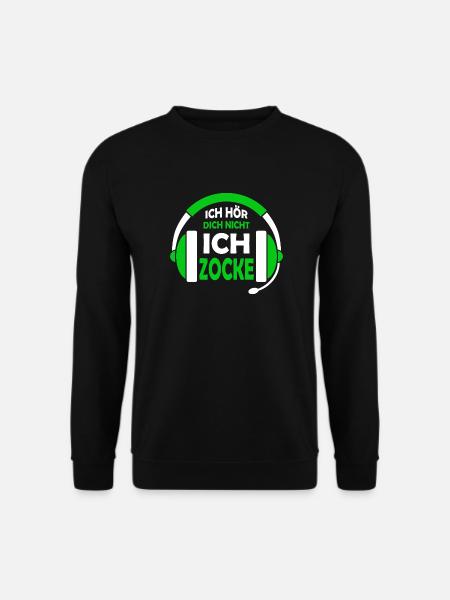 Ich Zocke Zocken Zocker Gamen - Unisex Pullover - Schwarz